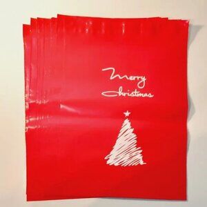 30 Poly Mailers/shipping Bags/ 30 Thank you Stickers - Merry Christmas